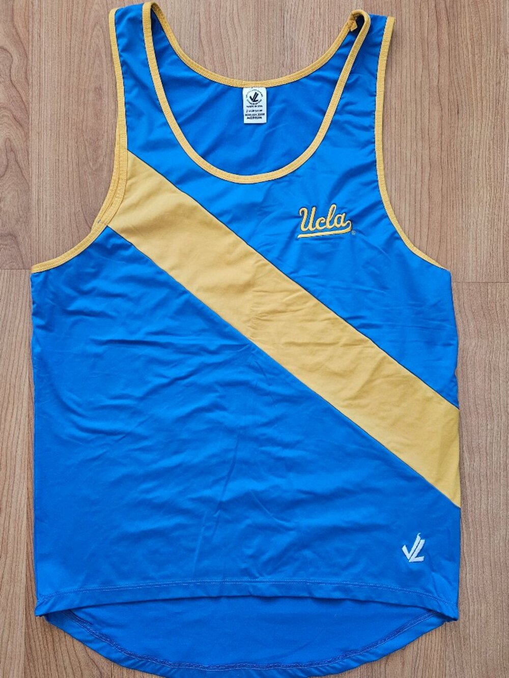 Never worn! Men's JL Racing UCLA Blue and Gold performance tank top size Medium